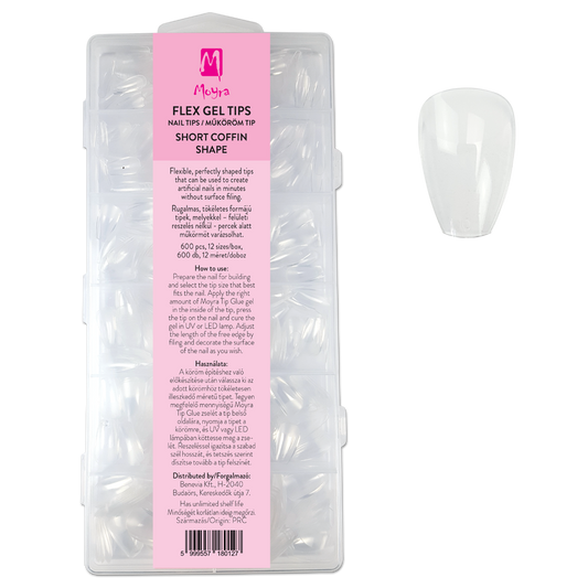 Moyra Flex Gel Short Nail Tips - Coffin shape