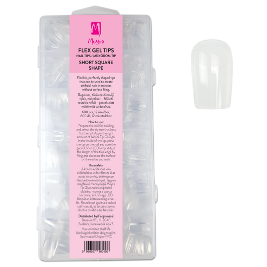 Moyra Flex Gel Short Nail Tips - Square shape